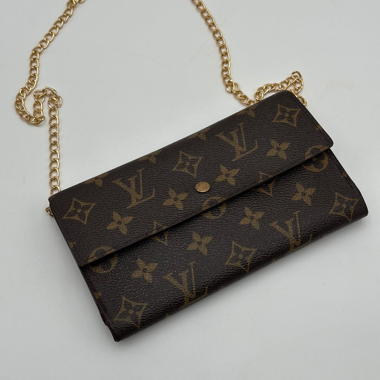 Authentic Louis Vuitton 1999 Monogram International Trifold Wallet Crossbody