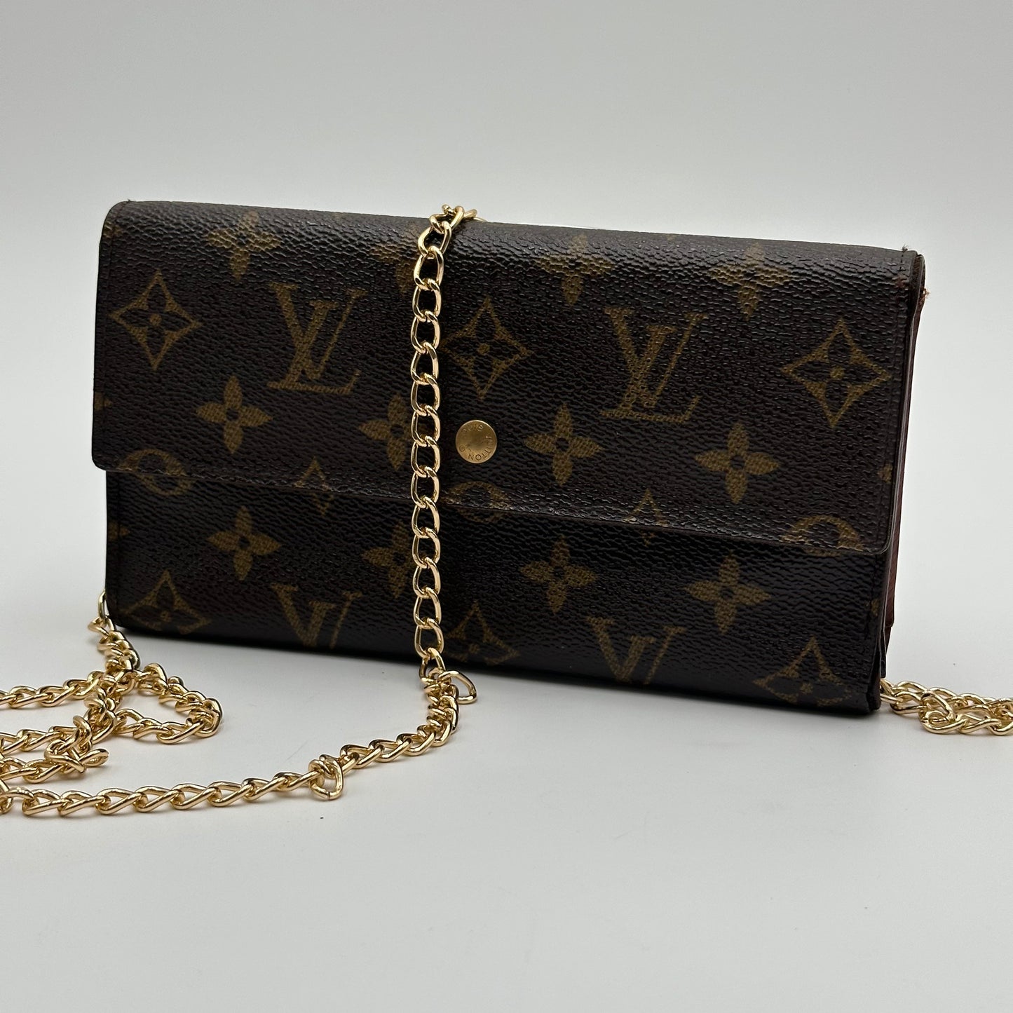 Authentic Louis Vuitton 1996 Monogram International Trifold Wallet Crossbody