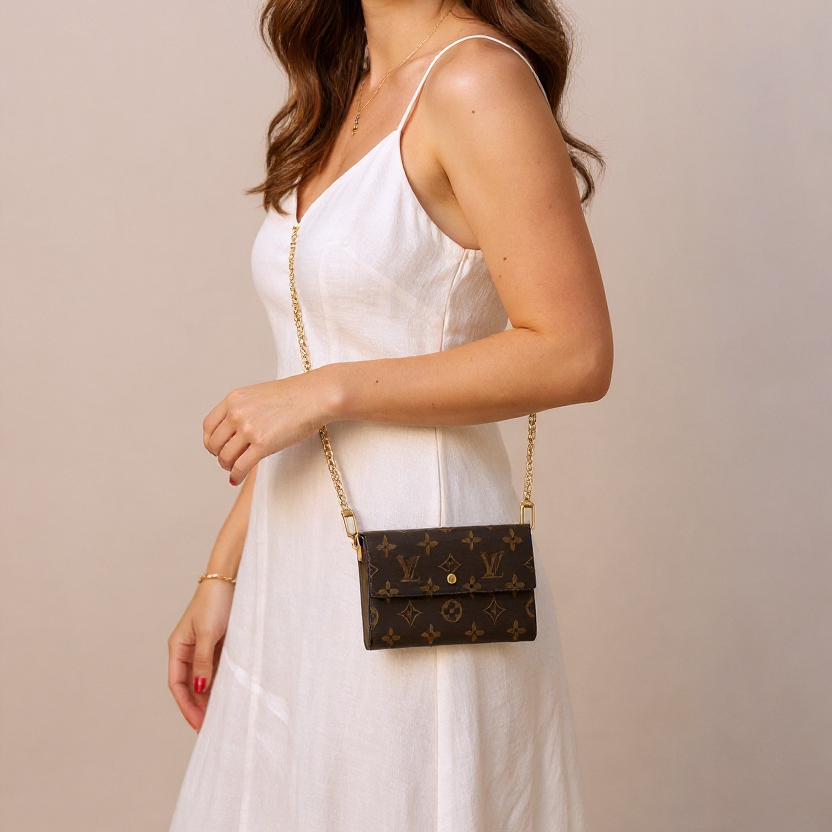 Authentic 1994 Louis Vuitton Monogram Trifold Bilets Wallet Crossbody